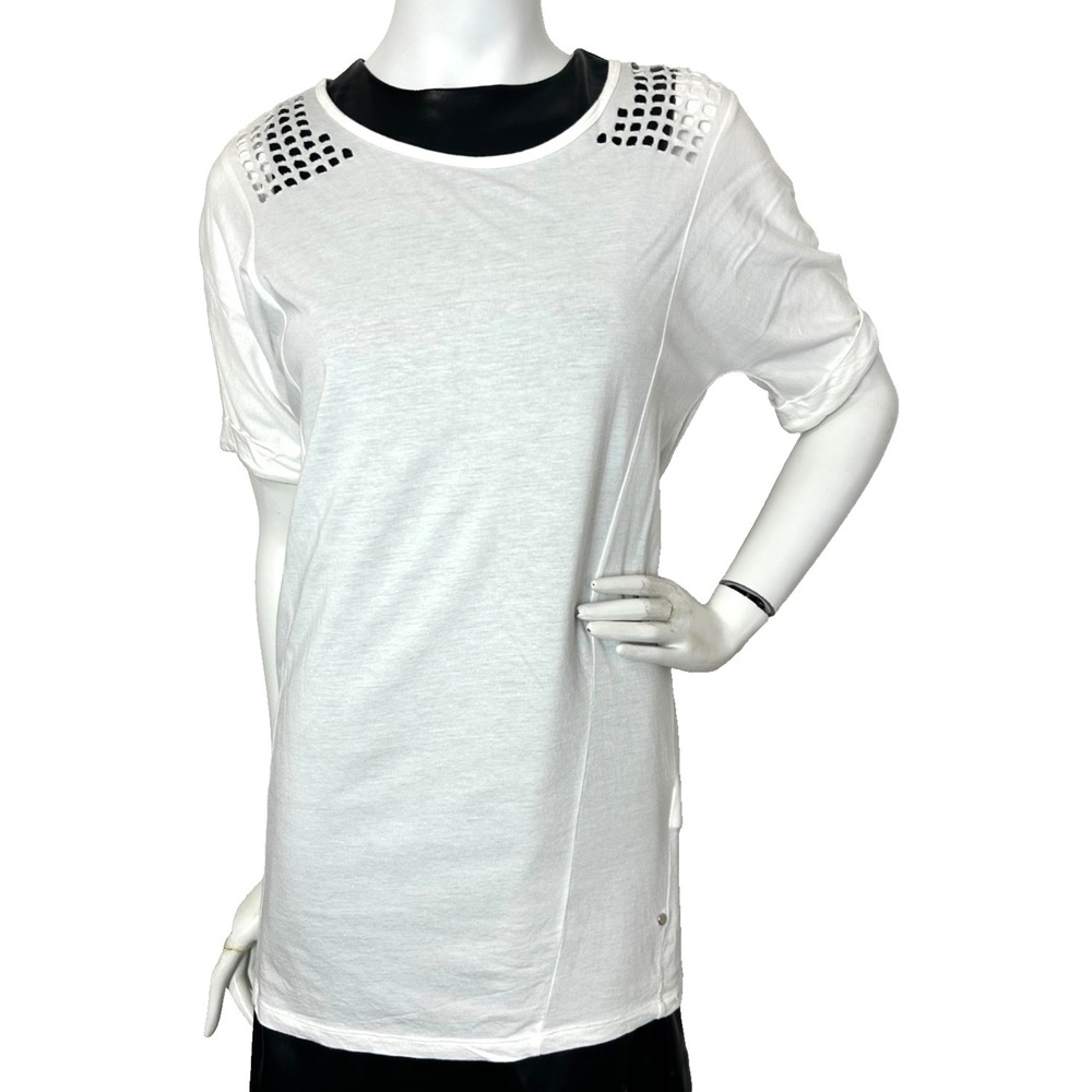 Kai Aakmann Avant Garde Deconstructed Tee White Small Laser Cut-Out NWT